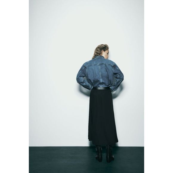 NWT Zara belted cape skirt black - Picture 4 of 7